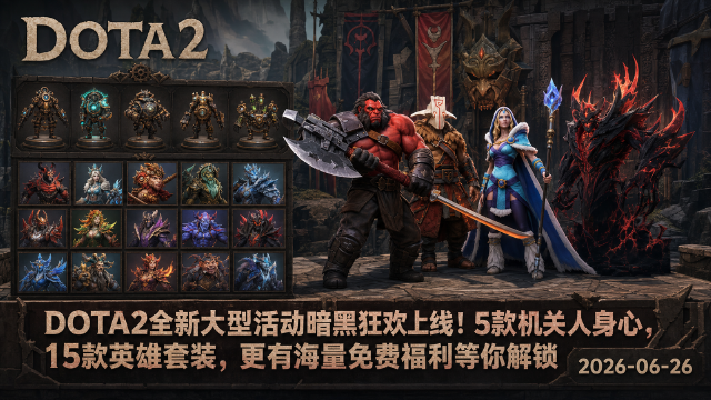 DOTA2「暗黑狂欢」大型活动上线：5款机关人身心+15款珍藏套装，主线故事与奖励全员免费