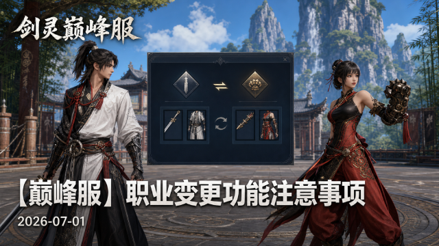 剑灵巅峰服职业变更功能开放：规则、特惠包与操作注意事项全解析