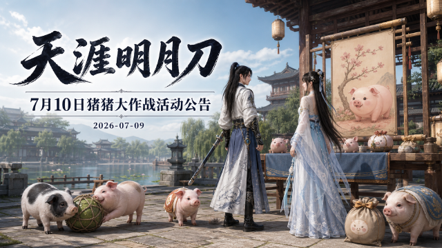 天涯明月刀「猪猪大作战」活动7月10日开启：竞猜夺冠赢猪猪币，限定「狸奴戏影」外观上线