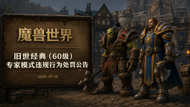 魔兽世界旧世经典专家模式处罚公告：6名玩家因恶意拉怪被封禁（硬汉服）