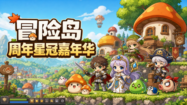冒险岛22周年抢购嘉年华第一弹时间公布：星之王冠美发整容包限量开抢+爆率一览