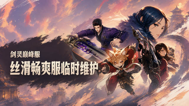 剑灵巅峰服丝滑畅爽服务器临时维护公告：9月6日01:30-02:30维护时间+补偿领取方式